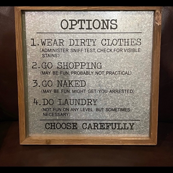 Laundry Options Sign - NWOT - Picture 1 of 2